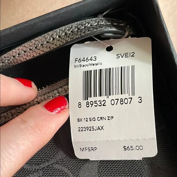 Coach Black and Silver Wristlet - Picture 5 of 12